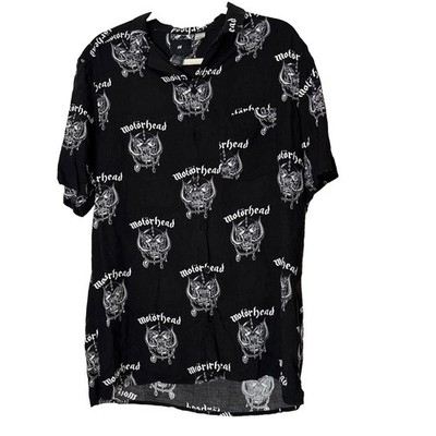 Motorhead H&M Black White Snaggletooth Logo Print Heavy Metal Band Shirt M