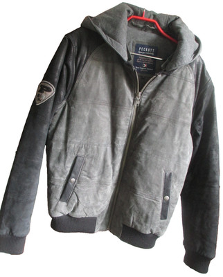 Chice Lederjacke v.  PECKOTT   Gr:L  schwarz/grau neuw.