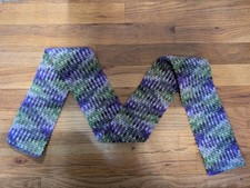 Purple and Green Crochet Kid's Scarf