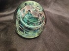 Vintage Kerry Glass Paperweight  Ireland Blown Art Green Swirl Bubbles — photo 3