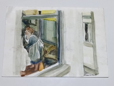 Edward Hopper Drawing on paper (Handmade) signed and stamped vtg art | eBay