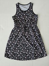 Justice Girls Lightweight Black Floral Print Dress Or Swim Cover Up L 12/14