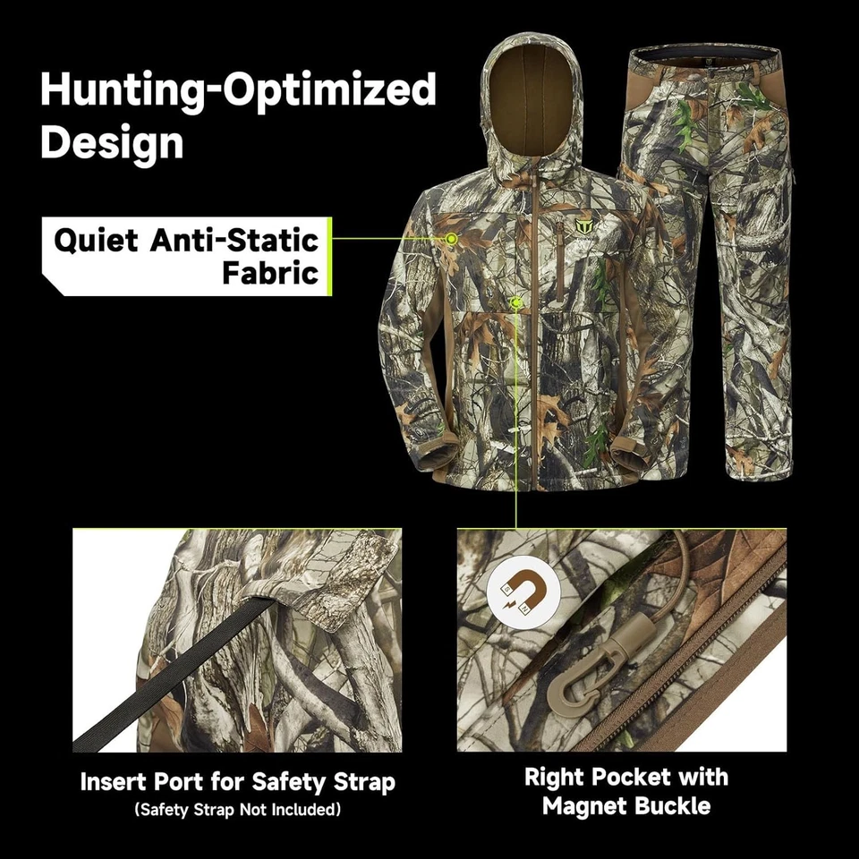 Hunting Clothes for Men with Fleece Lining, Safety Strap Compatible Water Res... - Image 4 of 4