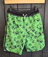 Minecraft Boys Gamer Creeper Swim Short Trunk Size M medium