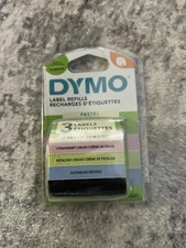 DYMO LT Label Refills 3 Pack Pastel Colors 12mm x 4m LetraTag Label Maker Tapes