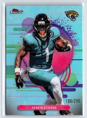 2025 Topps Finest Travis Etienne Sky Blue Refractor /250 Jaguars 