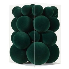 Velvet Christmas Ornaments Set 38Pcs Flocked Shatterproof Christmas Ornaments