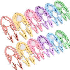 12 Pcs Travel Hangers with 24 Pcs Clips,Portable Foldable Clothes Hangers for Sc