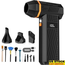 Electric Air Duster 180000RPM Rechargeable Compressed Air Cleaner W/ Nozzles New