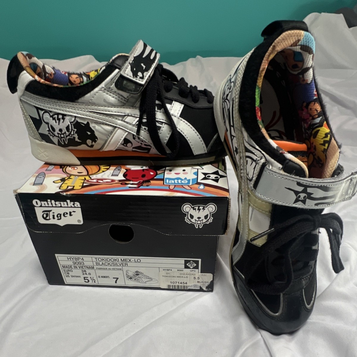 Onitsuka Tiger Tokidoki Mex-Lo HY8P4 Black/Silver Graphic Low Top