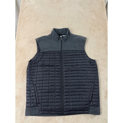 #ad The North Face Puffer Hybrid Quilted Fleece Vest Men#x27;s XL Gray Black has fades $24.99