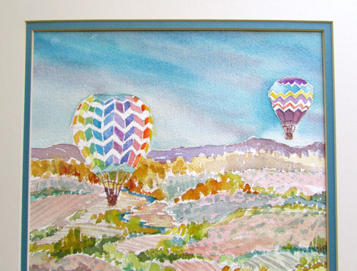 Albuquerque RioGrande International Balloon Fiesta Original Watercolor Painting - Picture 2 of 15