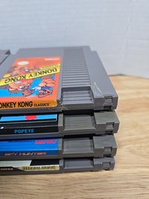 12 Nintendo NES Game Lot Popeye Metal Gear Kid Niki Zanac Donkey Kong Jackal