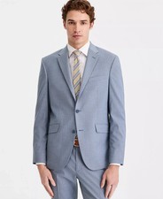  360 Kenneth Cole Men's Blue Pinstripe Slim Fit Suit Jacket 38 R zjl2826e