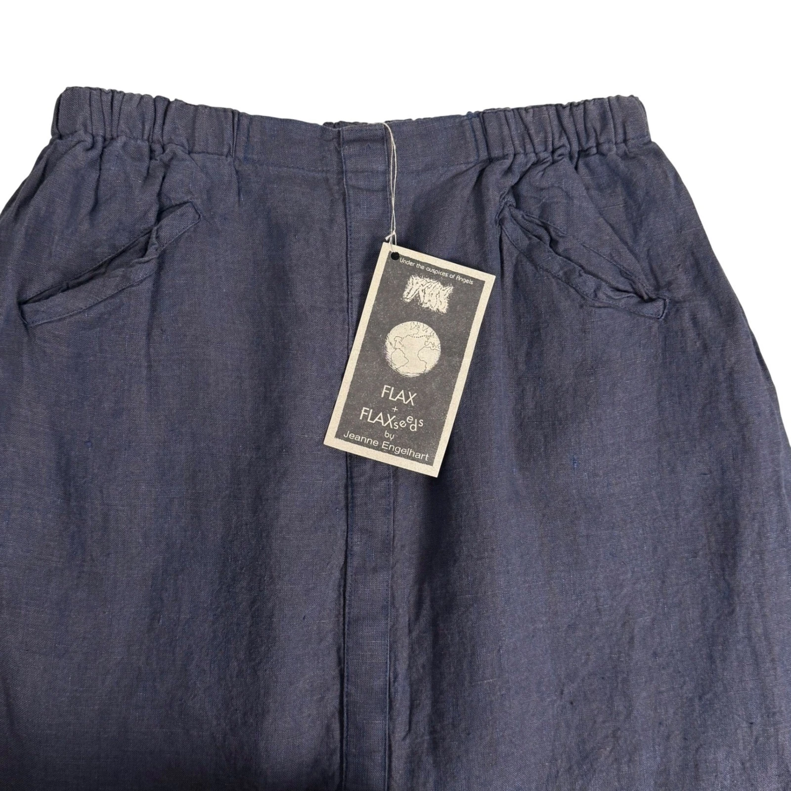FLAX by Jeanne Engelhart Navy Blue 100% Linen Maxi Skirt Pull On Womens L NWT
Opens in a new window