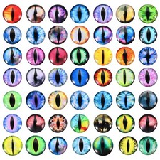 PATIKIL 20mm Dragon Eyes, 100 Pcs Round Glass Eyes Animals 20mm, Multicolor