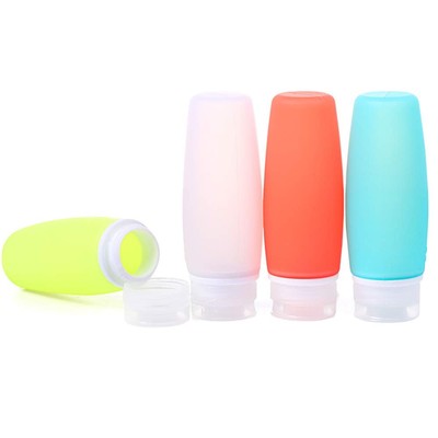 3.4 oz 100 ml Leakproof Silicone Travel Bottles, 4 Pack Portable Refillable F...