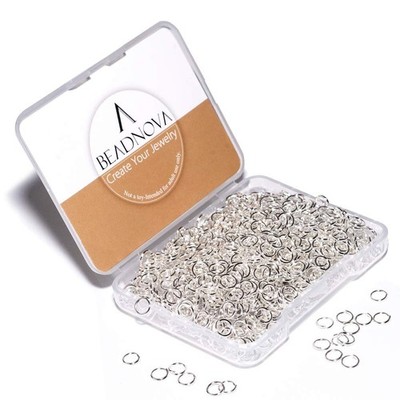BEADNOVA 5mm Jump Rings for Jewelry Making Silver Open 5mm, 300pcs 