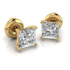 Handmade Women's 925 Sterling Silver Diamond April Birthstone Stud Earrings