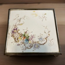 Floral Ceramic Tile Silver Metal Stand 6  X 6 Teapot Stand