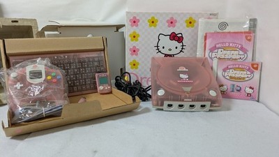 RARE SEGA Dreamcast Hello Kitty Skeleton Pink Keyboard VMU Tested in Box