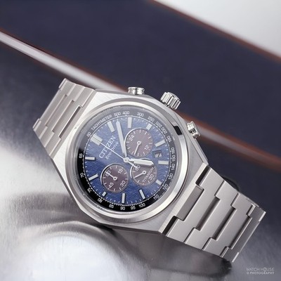Citizen Zenshin Super Titanium Chronograph Herrenuhr CA4610-85L Blau