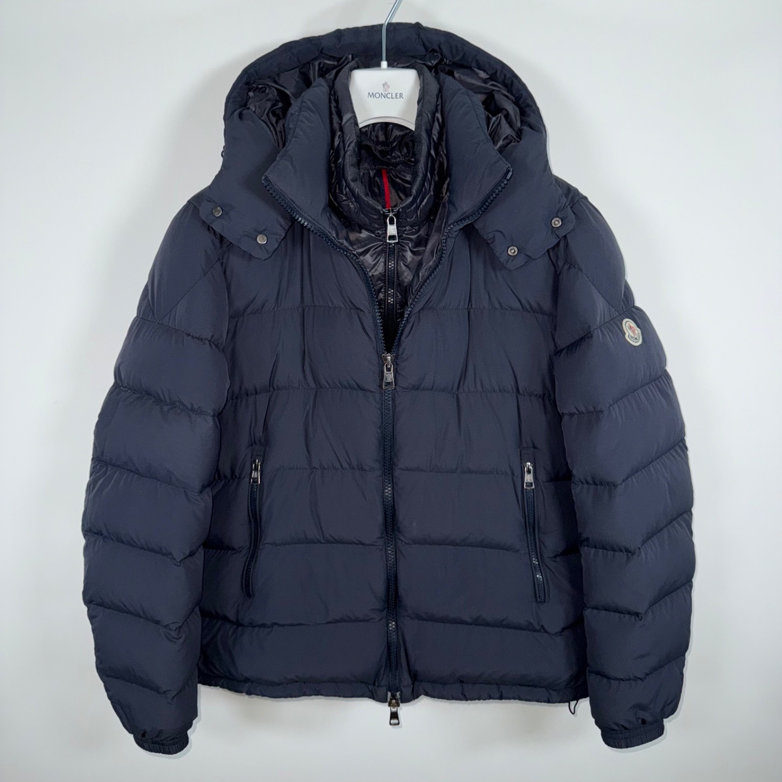 Moncler Brique Men's Down Puffer Jacket - Size 5 (XL) - Navy Blue