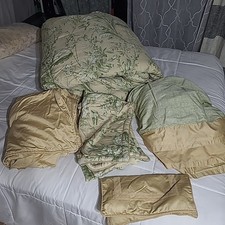 VTG Ralph Lauren KING 8pc Set Grand Isle Green Beige Gold Botanical Toile