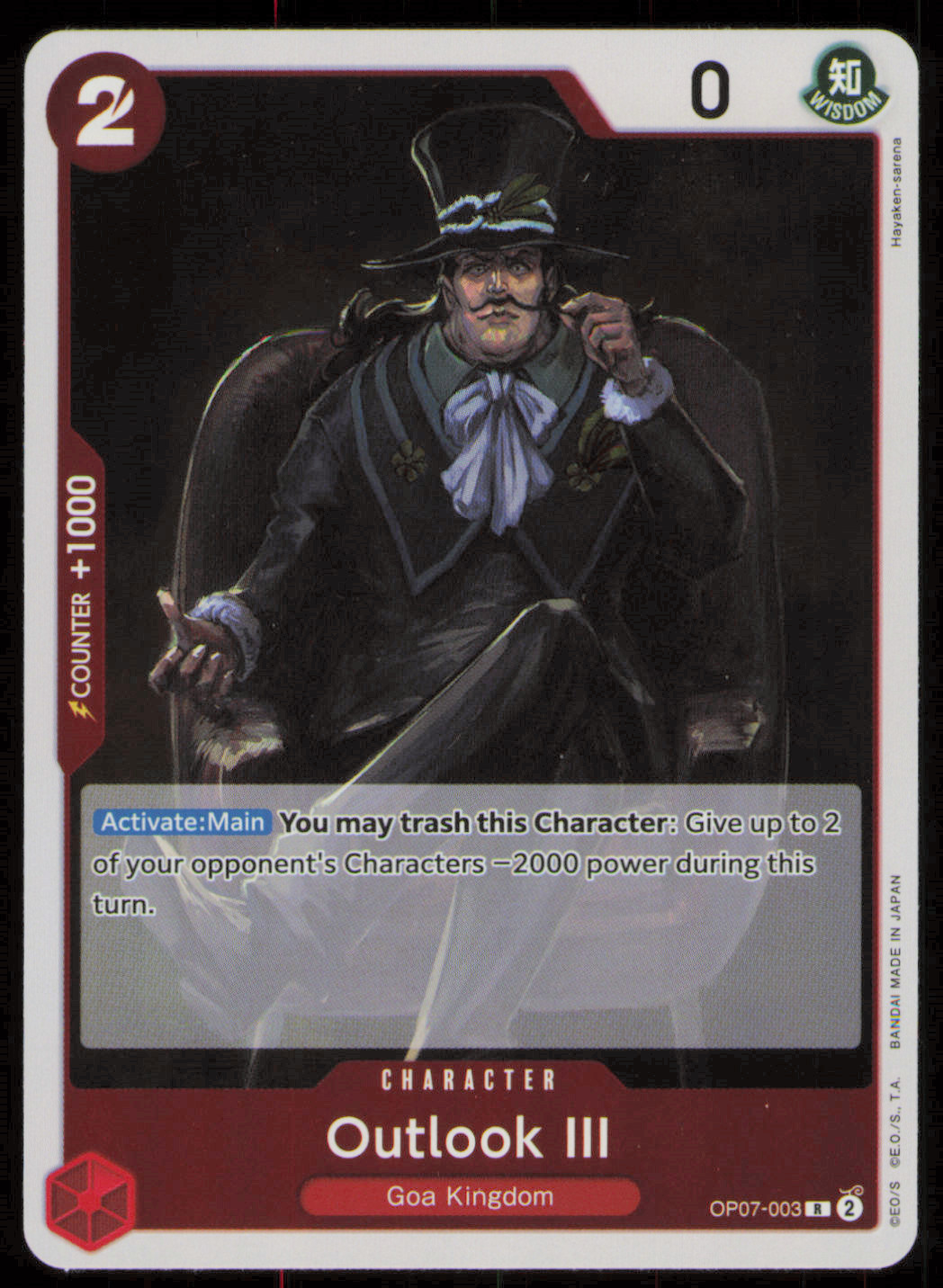 One Piece OP07-003 Outlook III English - 500 Years in the Future RARE NM FOIL