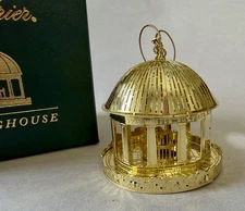 Vintage GREENBRIER RESORT Springhouse Christmas Holiday Ornament Brass w/ Box