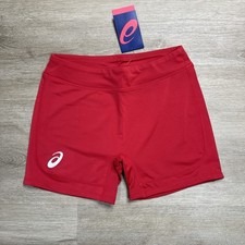 Asics Solid Athletic Workout Shorts 4 Inch Inseam Red Girls Size Large NWT