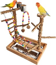 Bird Perch Play Stand Playground Conure Parakeets Parrots Cockatiel