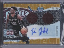 2024-25 Bowman's Best University Josh Hubbard Prospect Dual Relic Auto Gold #/50