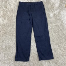 Claiborne Pants Men's 32x30 Navy Casual Flat Front Classic Fit Cotton