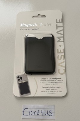 Case-Mate Magnetic Wallet for MagSafe iPhone Black Vegan Leather Holds 3 Cards