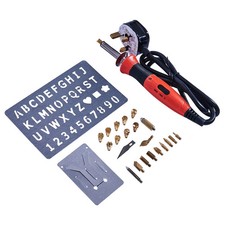 Wood Burning Marking 22 Piece Soldering Tool Set Pyrography Kit Brass Tips + Box