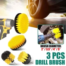 3 Pcs Power Drill Cleaning Brush Attachment Kit, Yellow Cleaning Brushes Set ...