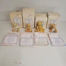 Cherished Teddies Lot Of 4 Enesco Priscilla Hillman Figurines Bears Vtg 90s