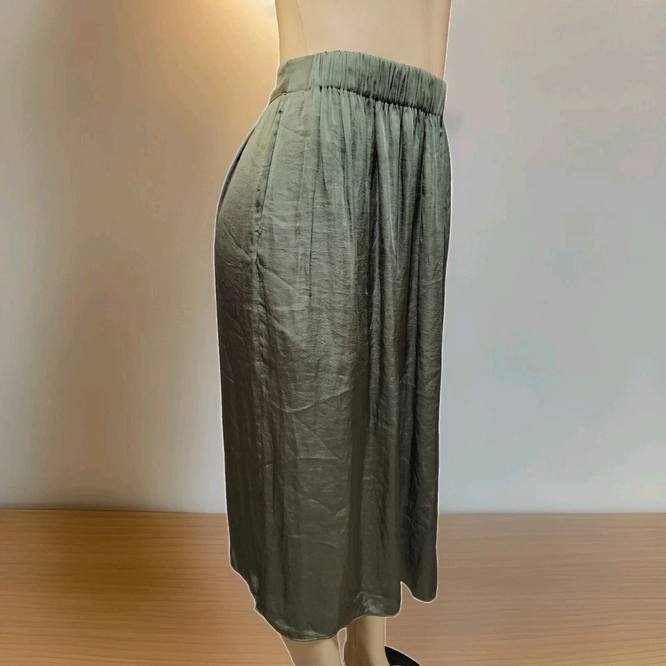 FALDA MIDI MUJER JIGSAW VERDE Poliéster Sedoso TALLA US 10 CON BOLSILLOS #01 Foto 2 de 4