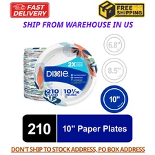 Dixie Everyday Disposable Paper Plates, 10 , Multi-Color, 210 Count