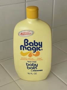 Vintage Baby Magic Baby Bath Yellow Bottle 16oz FULL Novelty Prop