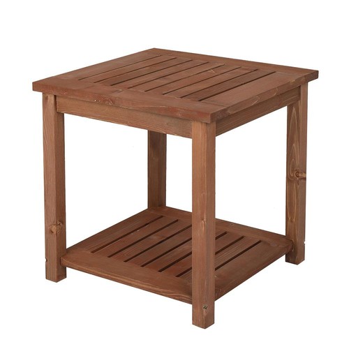 Square Coffee Drinks Side Table Wooden Indoor Outdoor Garden Patio Furniture UK - Picture 5 of 8