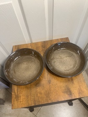 Zara Home Gres Speckled Brown Stoneware Plates 9  Lot Of 2