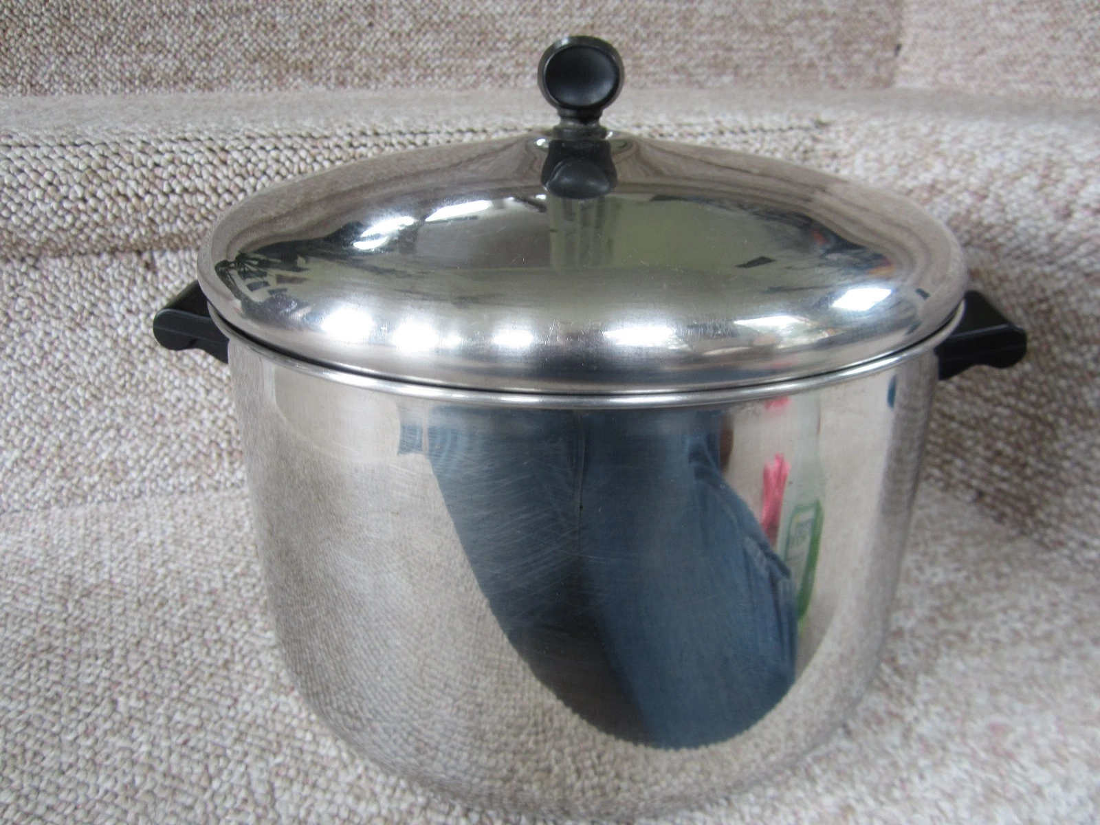 Farberware 8 Quart Stockpot Pot w/Lid Aluminum Clad Stainless Steel USA Vintage