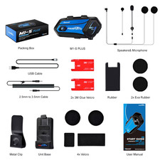 M1-S plus Motorcycle Helmet Intercom Bluetooth Headset,Moto Interphone,8 Riders