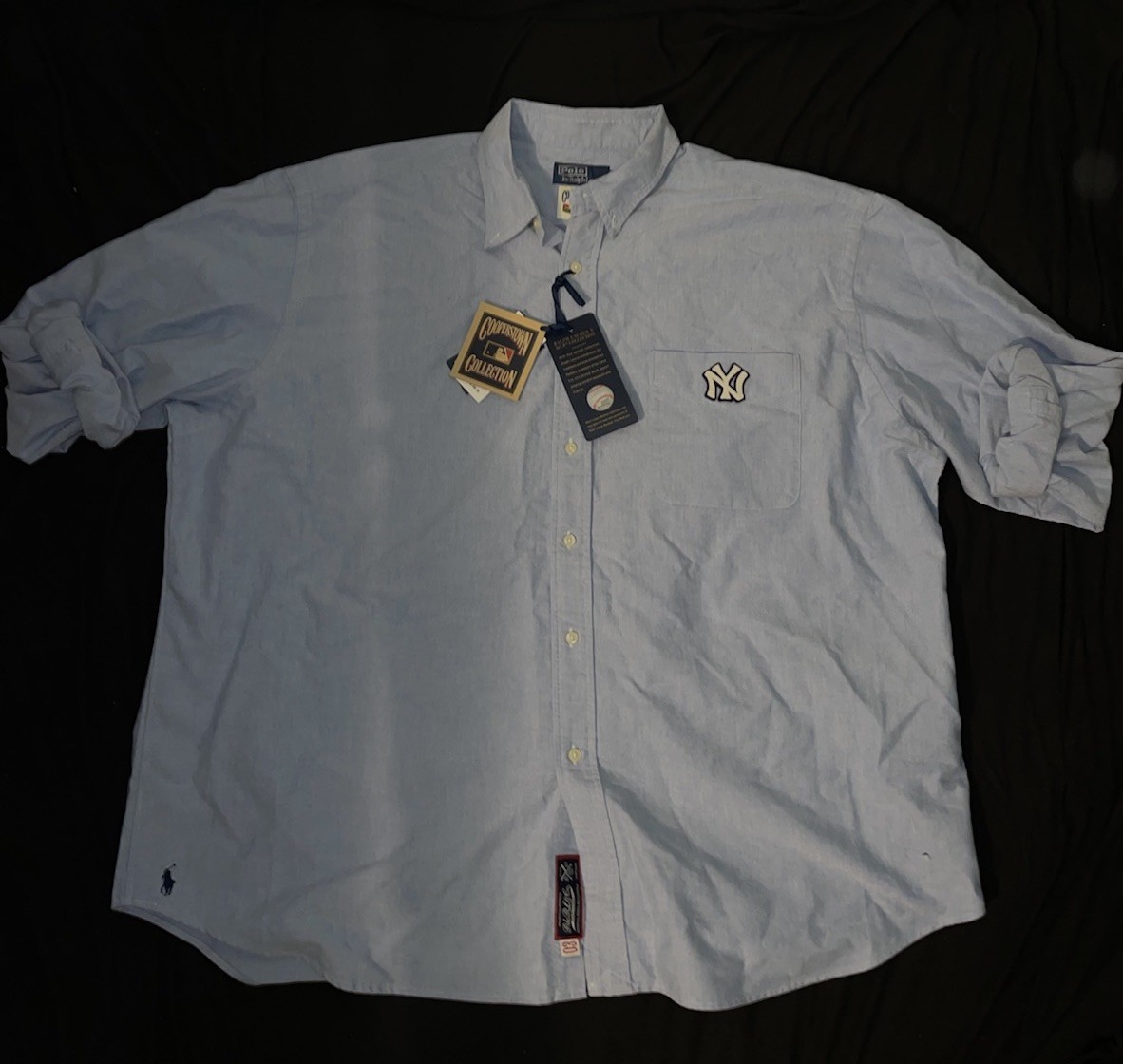 Polo Ralph Lauren Cooperstown New York Yankees Button-Down Shirt Blue XL