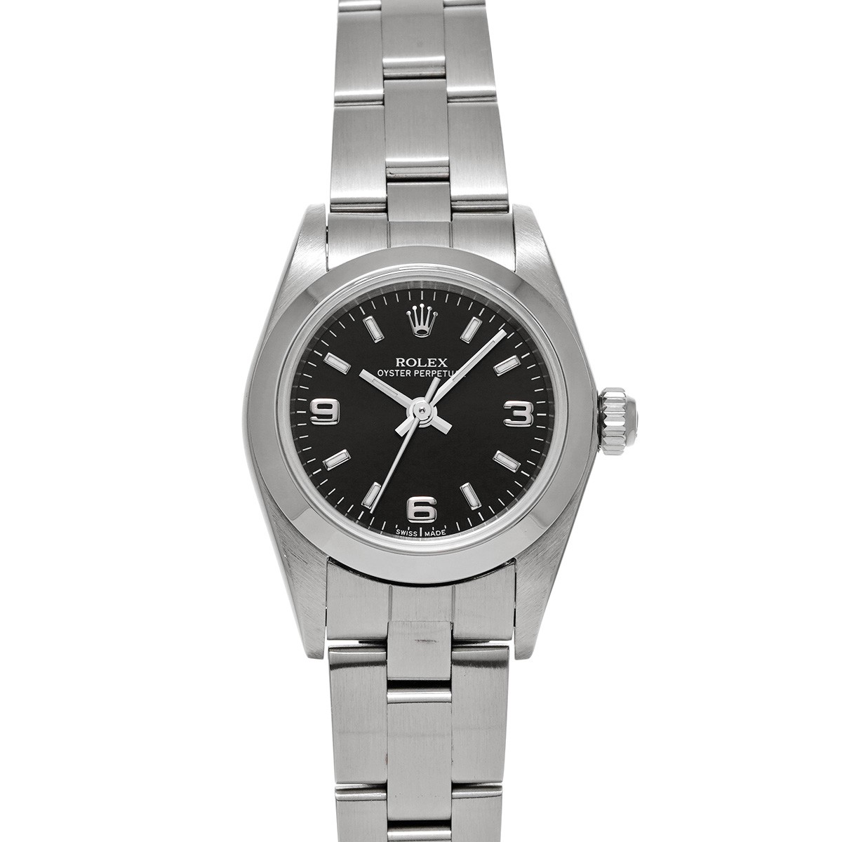 ROLEX Oyster Perpetual 76080 Black Dial Watch Ref 682846