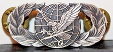 US Air Force Basic Supply & Fuels Badge Large Metal Oxidized Insignia Pin