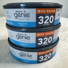Diaper Genie Essentials Unscented Refill Rings Max Value 320 Diapers Each 3pk