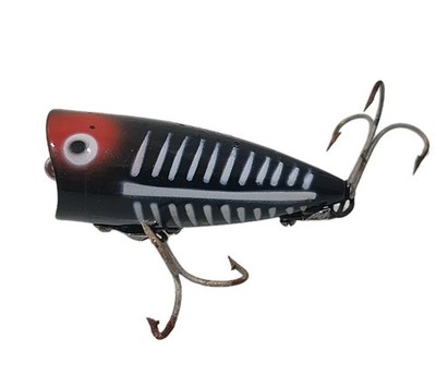 Vintage Heddon Chugger Spook 9542 XBW Black Shore Minnow Topwater